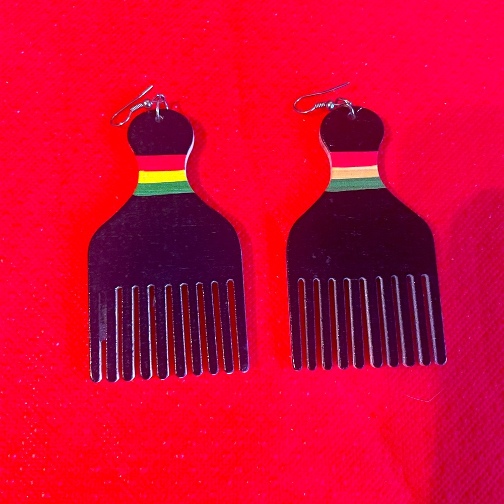 Handcrafted Afrocentric Wooden Earrings.